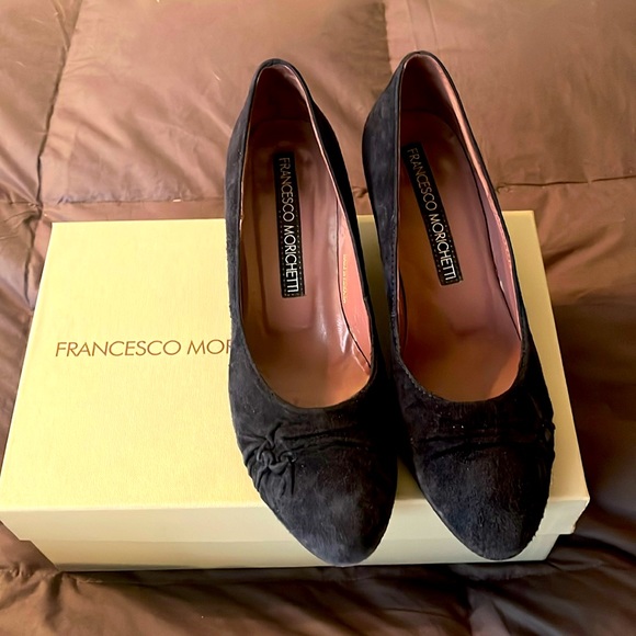 Francesco Morichetti Blue Suede Pumps “Camoscio” style in Box - Picture 3 of 9